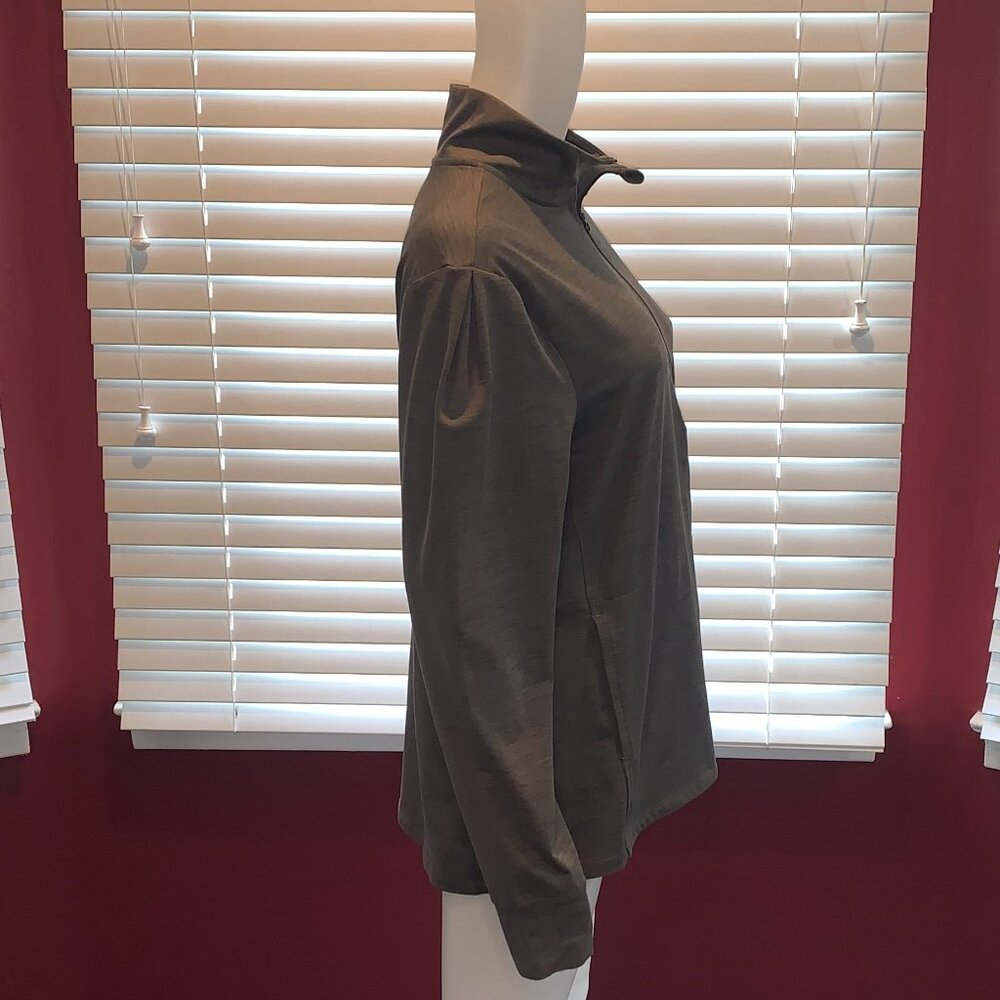 EUC LAYER 8 Qwick Dry Women's 1/4 Zip Pullover XL Light Olive (Almost Gray) - Picture 2 of 15